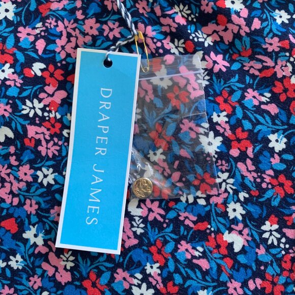 NWT DRAPER JAMES Womens' Blue Wispy Floral Kitty Knit Shift Dress XL - Picture 10 of 12